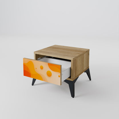 ORANGE ARRANGEMENT Nightstand in Oak Effect