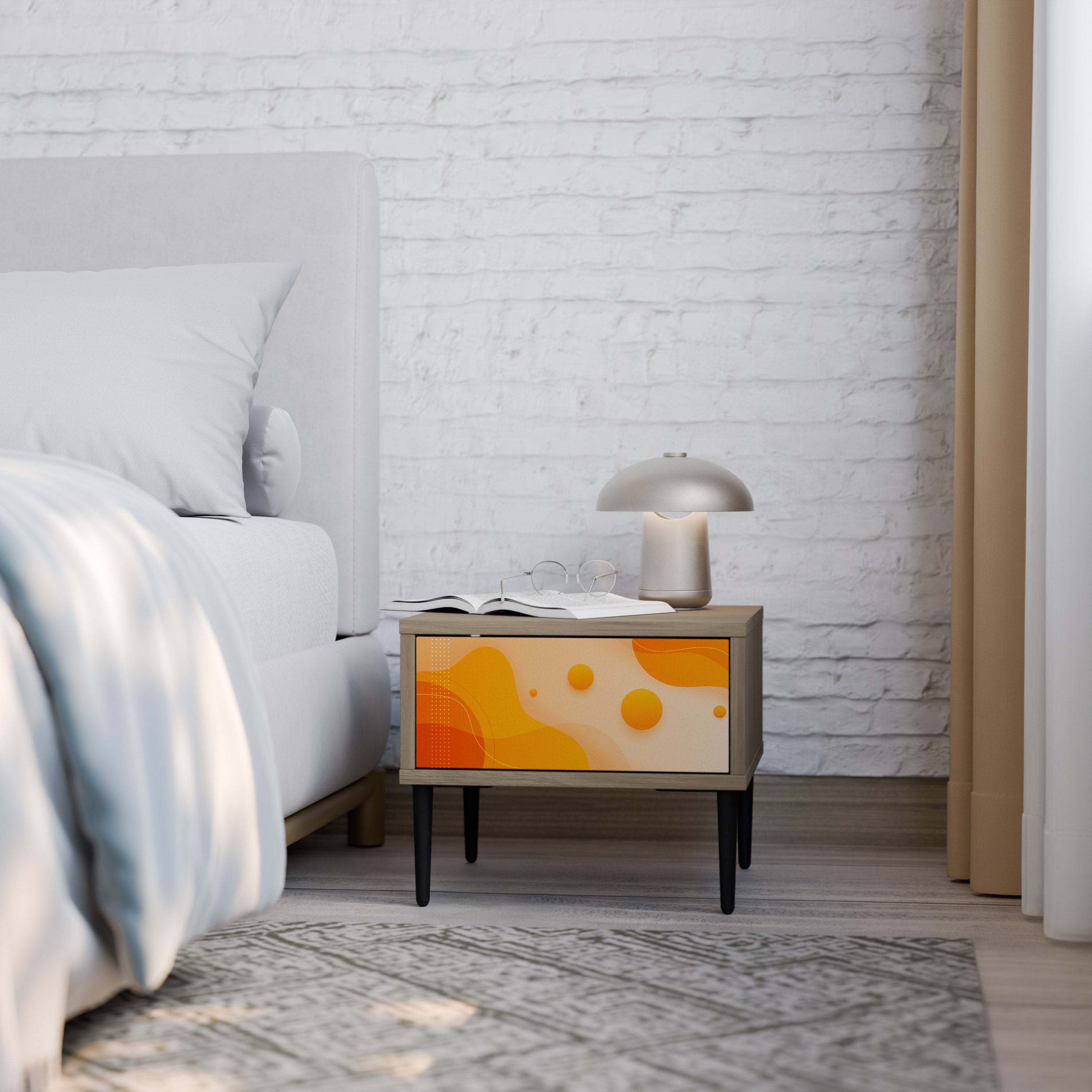 ORANGE ARrangemang Nattduksbord i Oak Effect