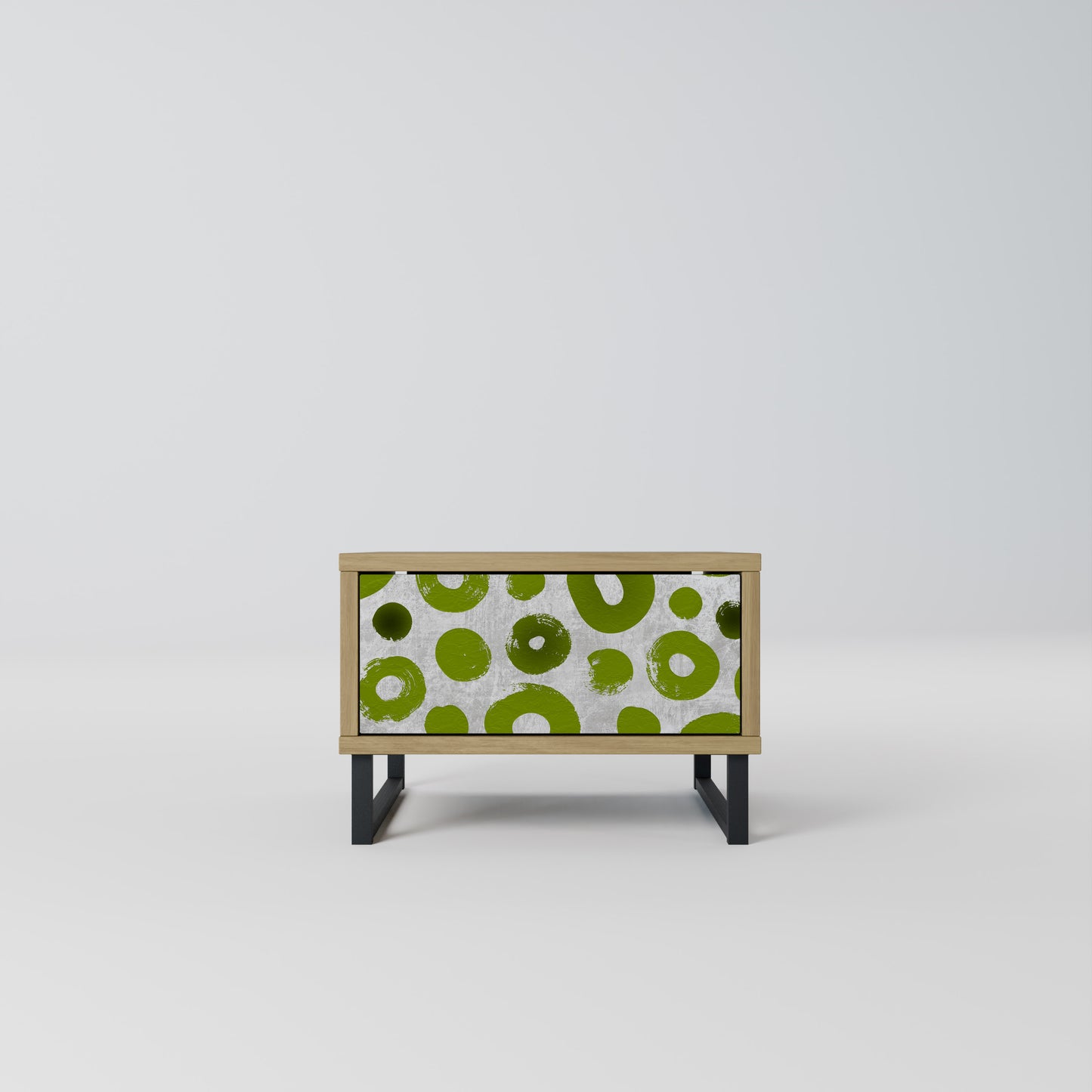 GREEN RHAPSODY Nightstand in Oak Effect