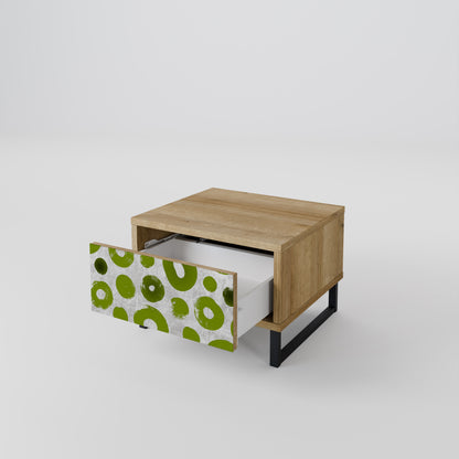 GREEN RHAPSODY Nightstand in Oak Effect