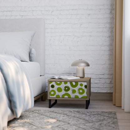 GREEN RHAPSODY Nightstand in Oak Effect