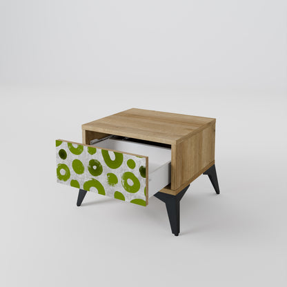 GREEN RHAPSODY Nightstand in Oak Effect