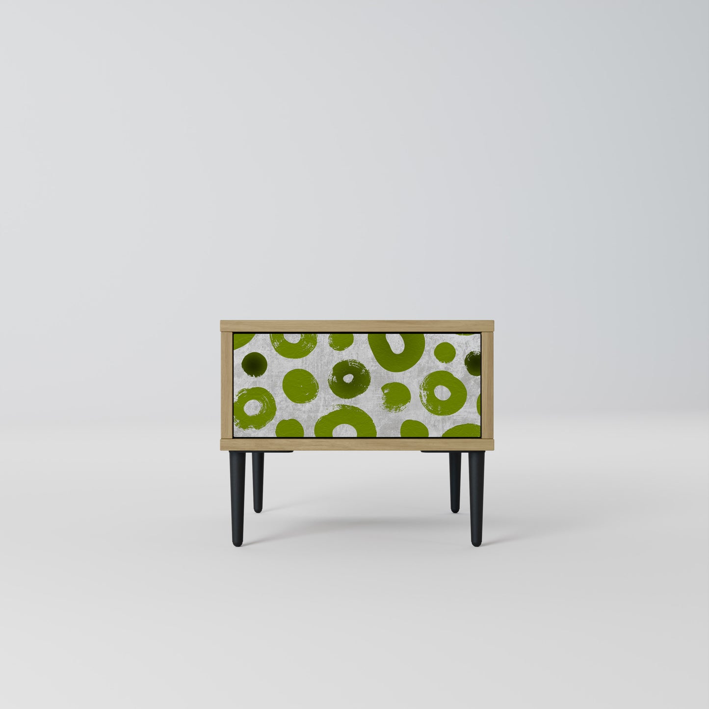 GREEN RHAPSODY Nightstand in Oak Effect