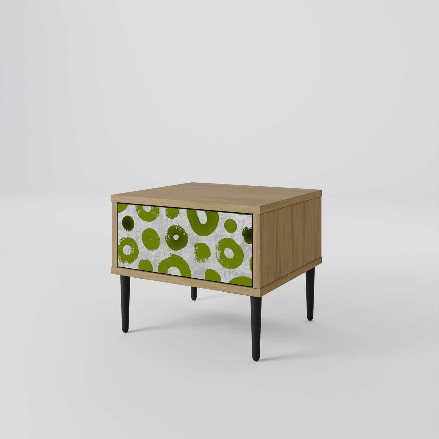 GREEN RHAPSODY Nightstand in Oak Effect