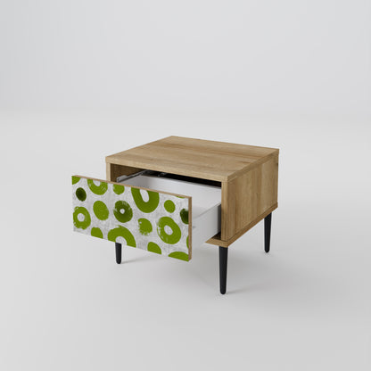 GREEN RHAPSODY Nightstand in Oak Effect