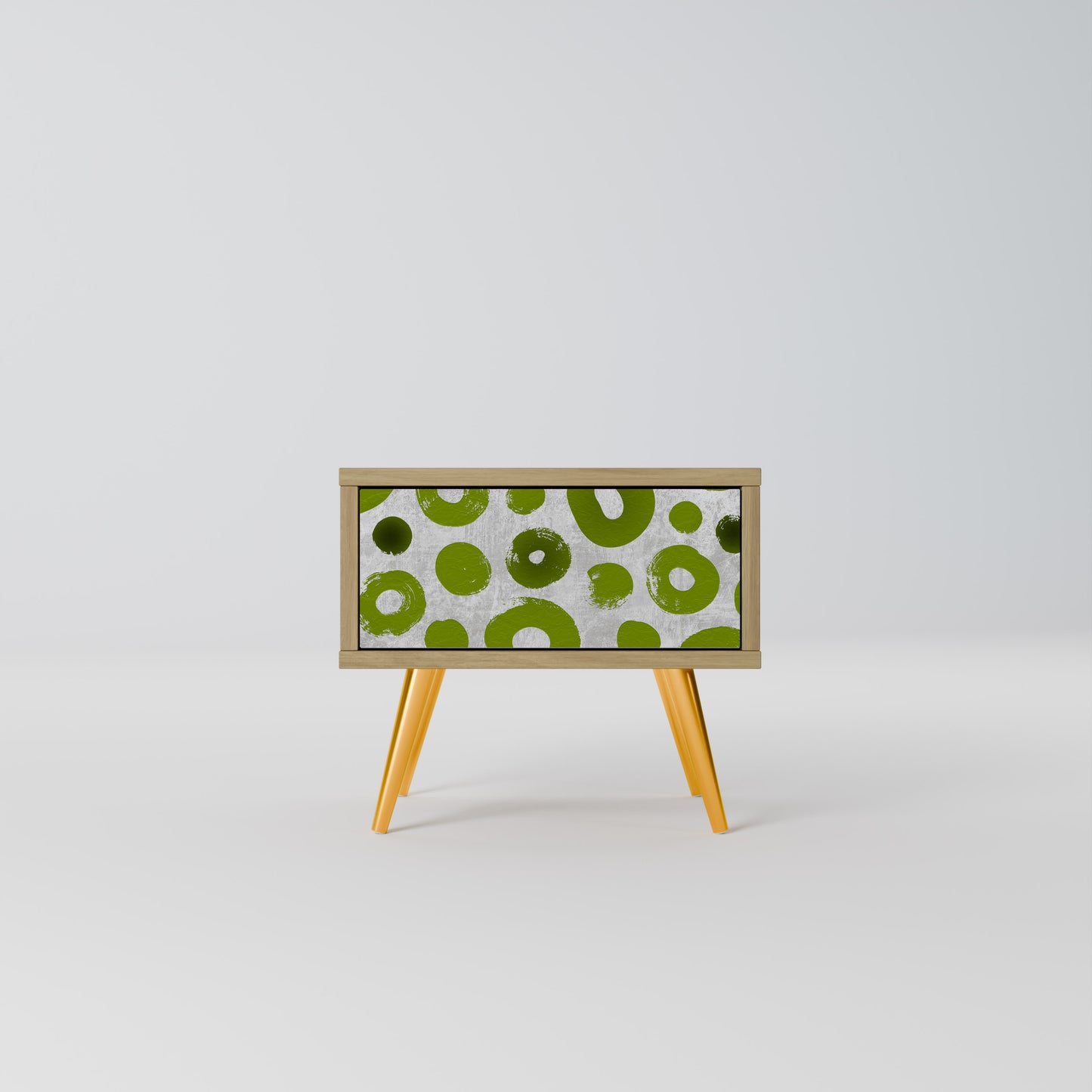 GREEN RHAPSODY Nightstand in Oak Effect