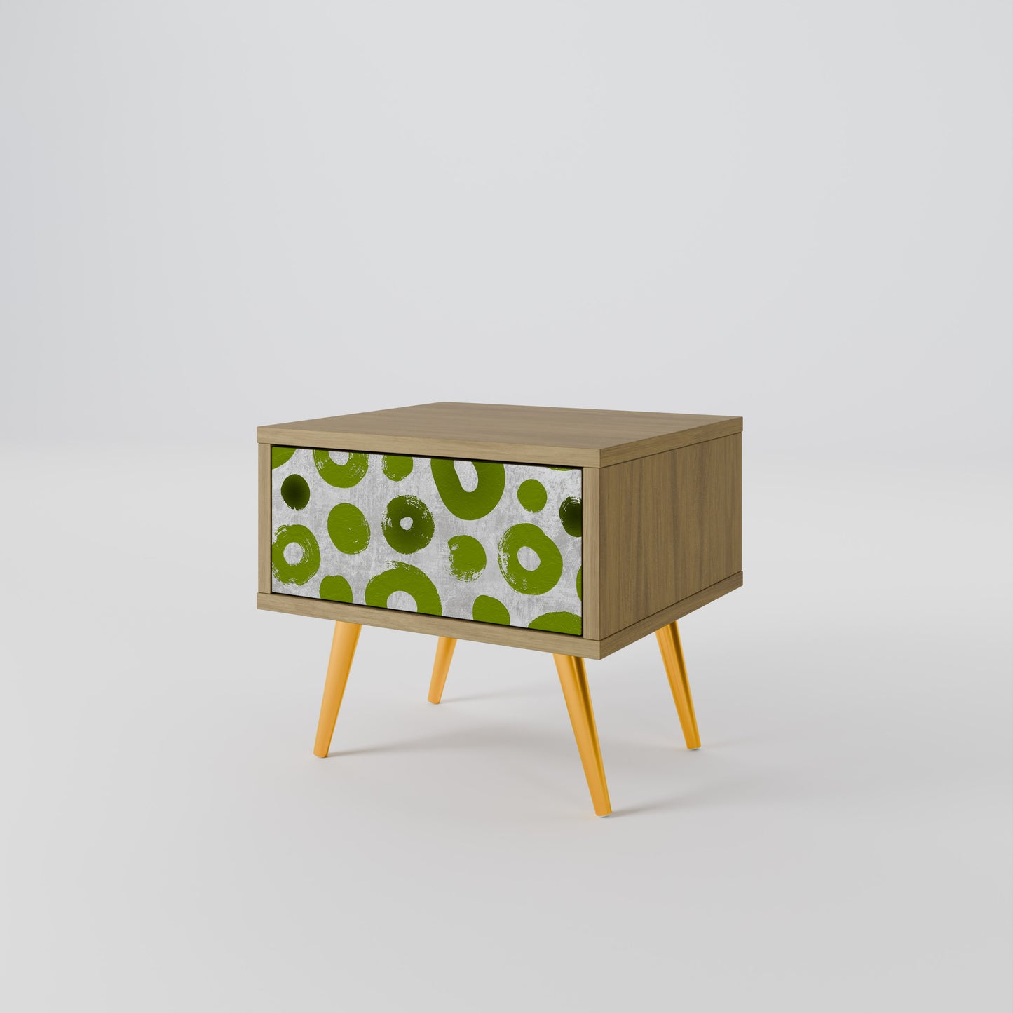 GREEN RHAPSODY Nightstand in Oak Effect