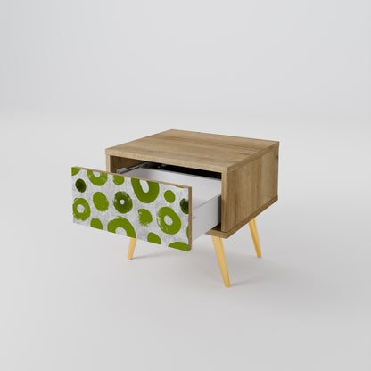 GREEN RHAPSODY Nightstand in Oak Effect