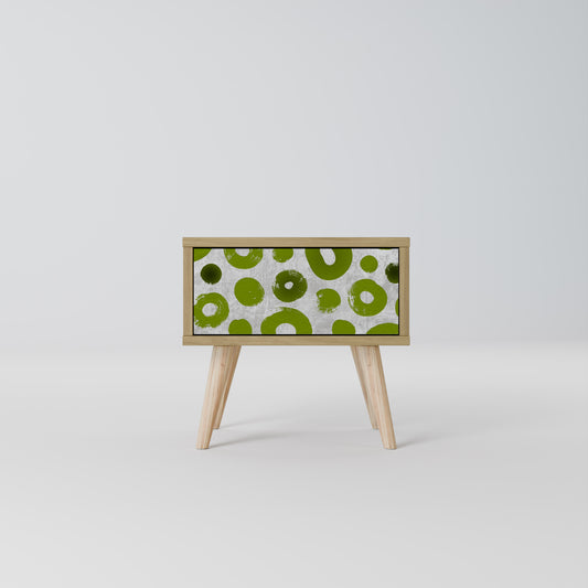 GREEN RHAPSODY Nightstand in Oak Effect