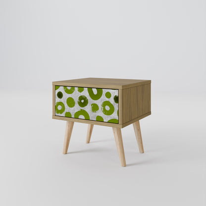 GREEN RHAPSODY Nightstand in Oak Effect