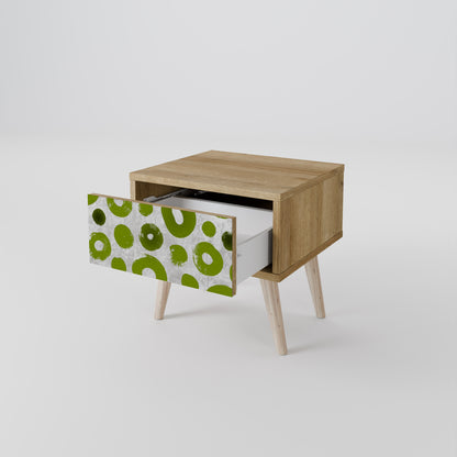 GREEN RHAPSODY Nightstand in Oak Effect