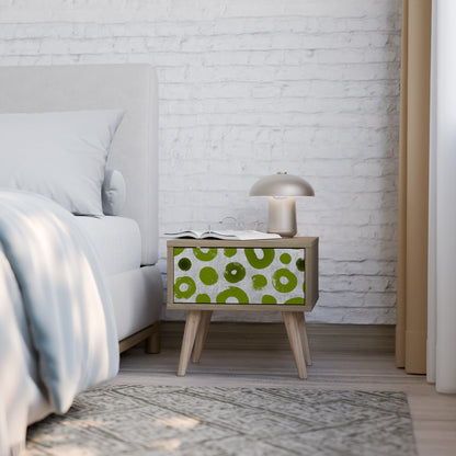 GREEN RHAPSODY Nightstand in Oak Effect