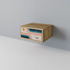 TWO HALVES Nightstand in Oak Effect