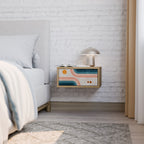 TWO HALVES Nightstand in Oak Effect