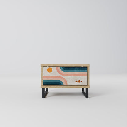 TWO HALVES Nightstand in Oak Effect