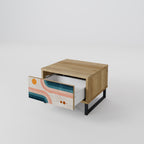 TWO HALVES Nightstand in Oak Effect