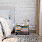 TWO HALVES Nightstand in Oak Effect