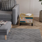 TWO HALVES Nightstand in Oak Effect