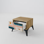 TWO HALVES Nightstand in Oak Effect