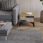 TWO HALVES Nightstand in Oak Effect