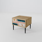 TWO HALVES Nightstand in Oak Effect