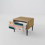 TWO HALVES Nightstand in Oak Effect