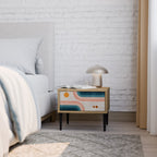 TWO HALVES Nightstand in Oak Effect