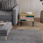 TWO HALVES Nightstand in Oak Effect