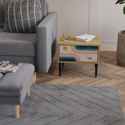 TWO HALVES Nightstand in Oak Effect