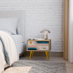 TWO HALVES Nightstand in Oak Effect