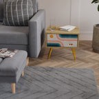 TWO HALVES Nightstand in Oak Effect