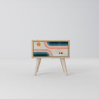 TWO HALVES Nightstand in Oak Effect