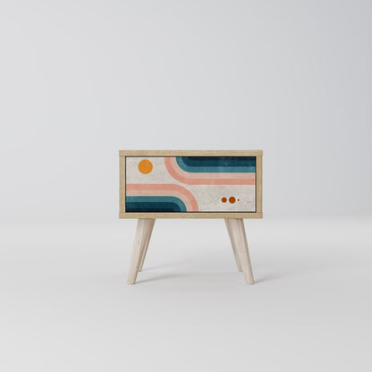 TWO HALVES Nightstand in Oak Effect