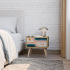 TWO HALVES Nightstand in Oak Effect