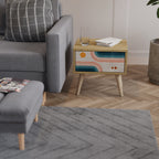 TWO HALVES Nightstand in Oak Effect