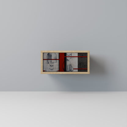 GRAY FIGURES Nightstand in Oak Effect