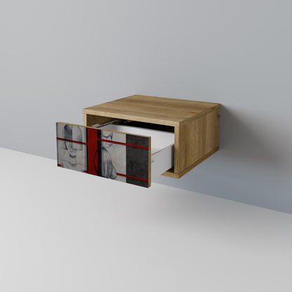 GRAY FIGURES Nightstand in Oak Effect
