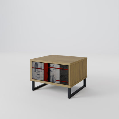 GRAY FIGURES Nightstand in Oak Effect