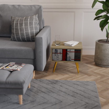 GRAY FIGURES Nightstand in Oak Effect