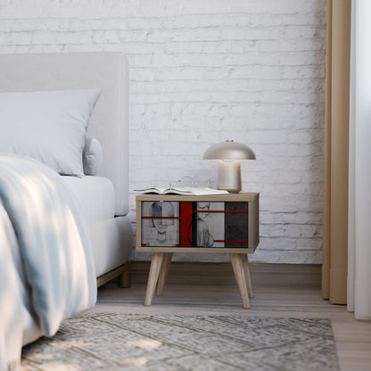 GRAY FIGURES Nightstand in Oak Effect