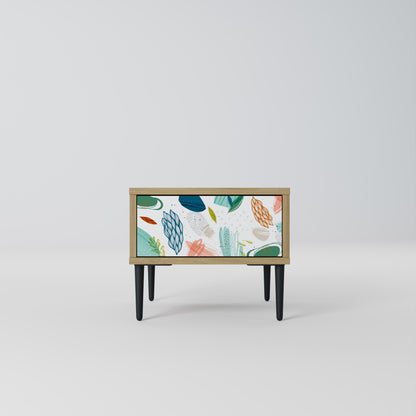 BOTANICAL HURRICANE Nightstand in Oak Effect
