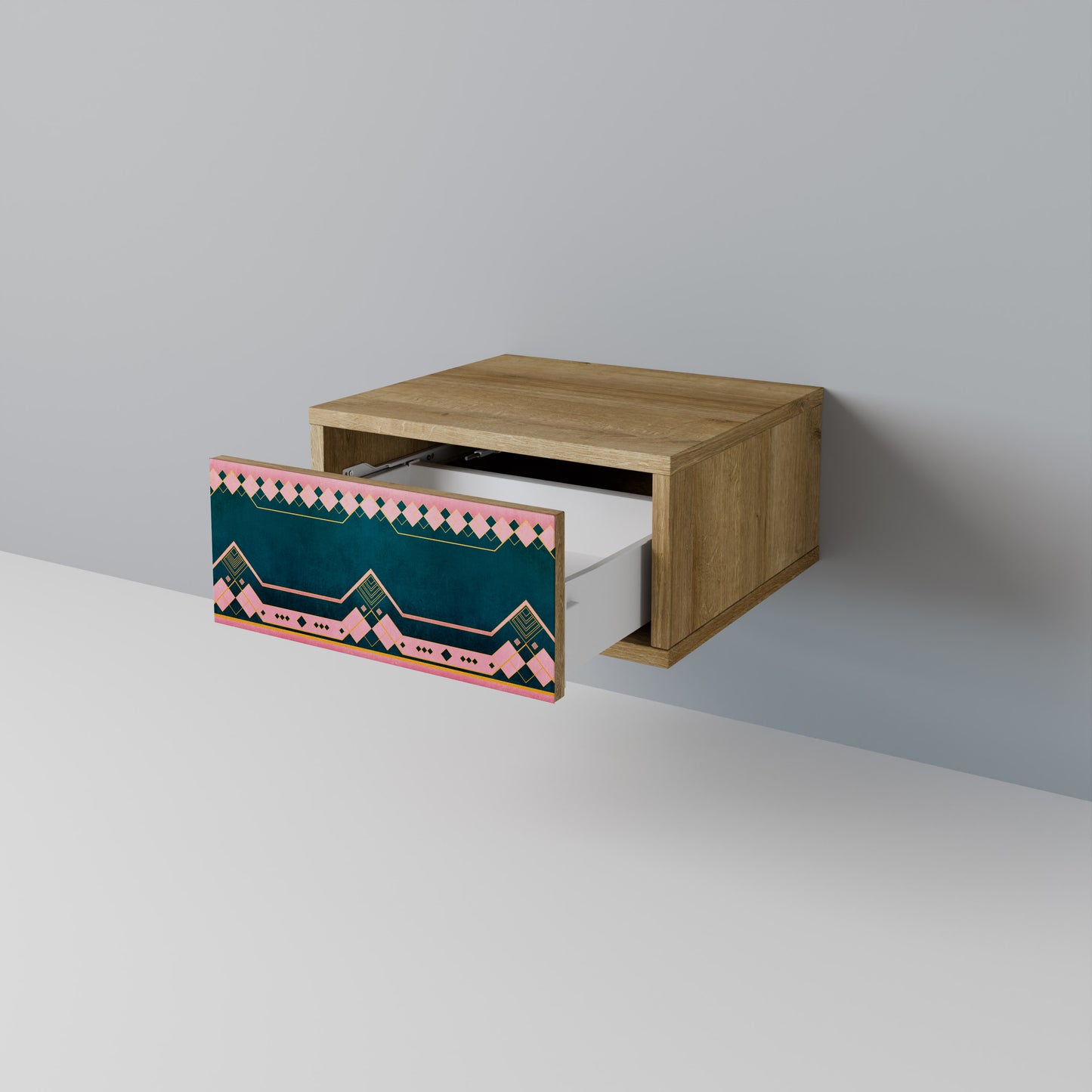 ROYAL COMPOSITION Nightstand in Oak Effect
