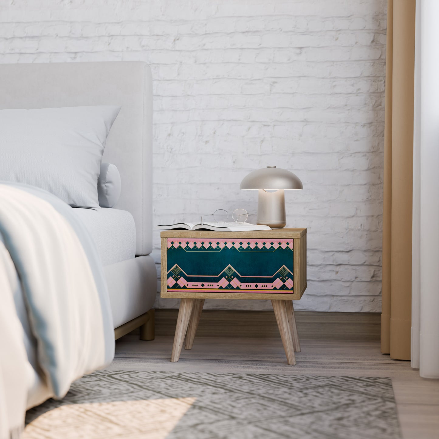 ROYAL COMPOSITION Nightstand in Oak Effect