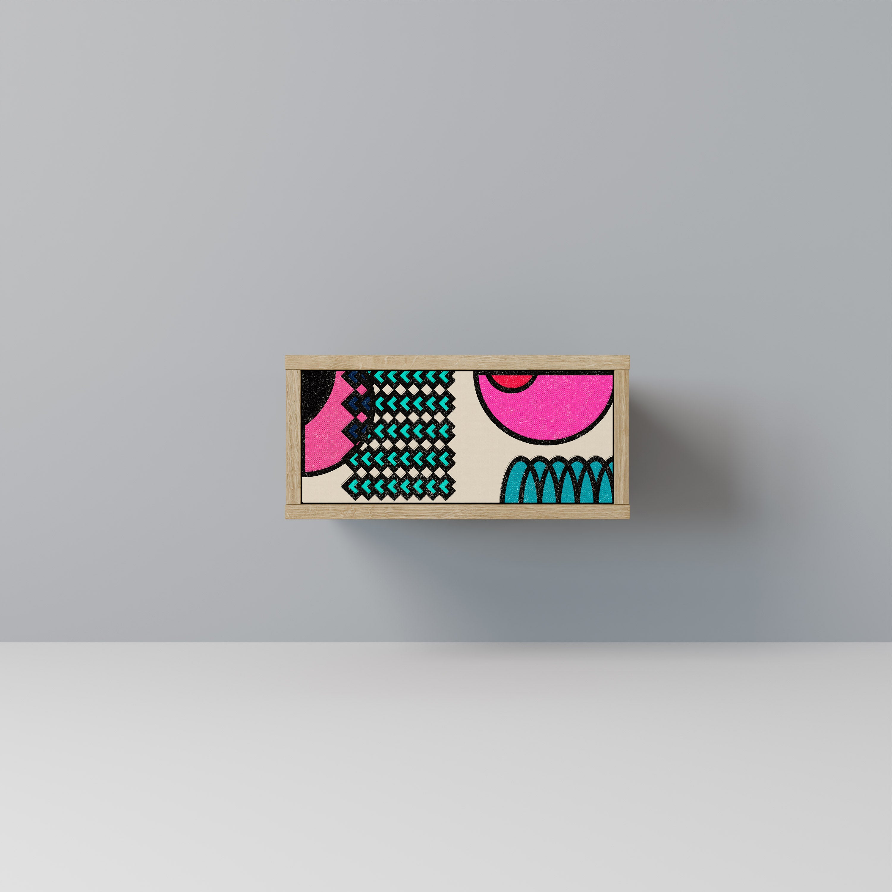 GEOMETRIC RHAPSODY Nattduksbord i ekeffekt