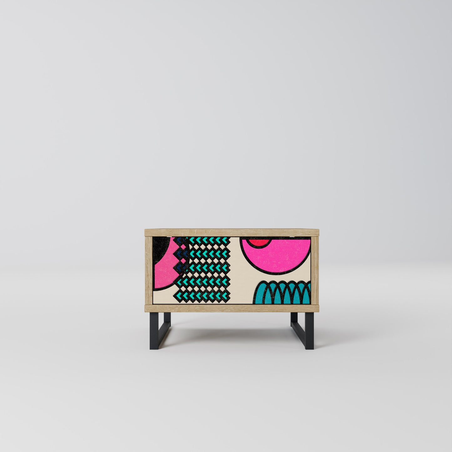 GEOMETRIC RHAPSODY Nightstand in Oak Effect