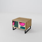 GEOMETRIC RHAPSODY Nightstand in Oak Effect