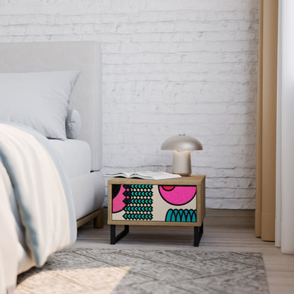 GEOMETRIC RHAPSODY Nightstand in Oak Effect