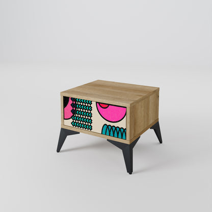 GEOMETRIC RHAPSODY Nightstand in Oak Effect