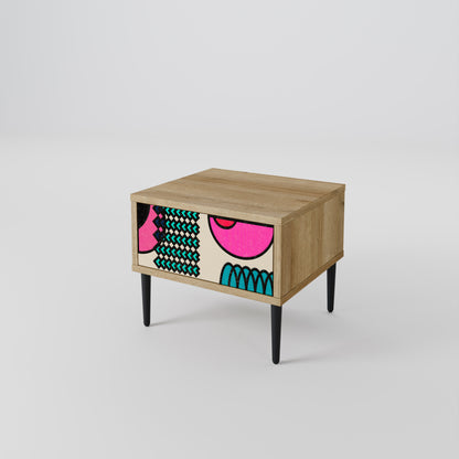 GEOMETRIC RHAPSODY Nightstand in Oak Effect