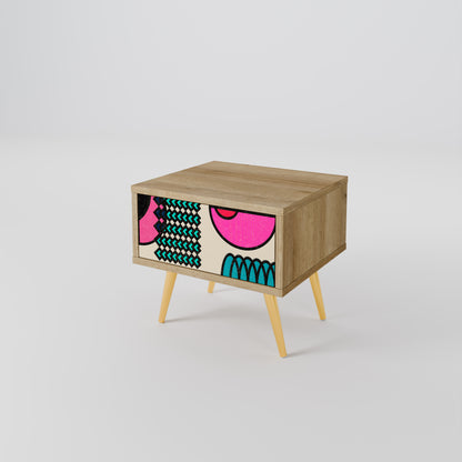 GEOMETRIC RHAPSODY Nightstand in Oak Effect